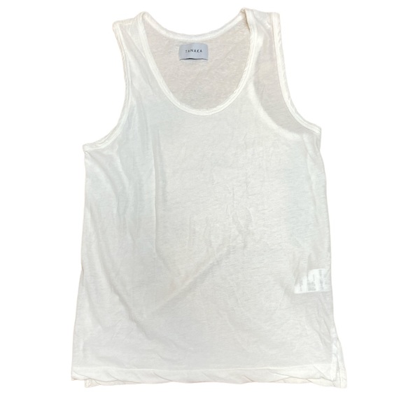 Tanaka Quality Cotton Grain White Tank Top - Picture 1 of 4